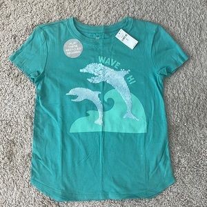 Girls GAP 100% Organic Cotton Interactive Graphic T-shirt, Size M (8)